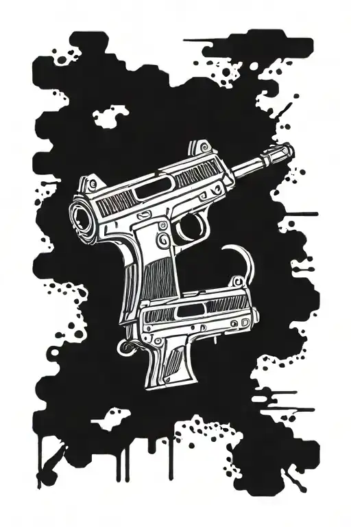 uzi gun tattoo design idea