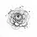 ranunculus with butterfly tattoo design idea