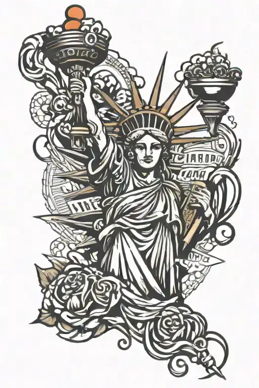 statue of Liberty cholo  tattoo design idea
