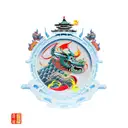 Four Guardian of china tattoo design idea