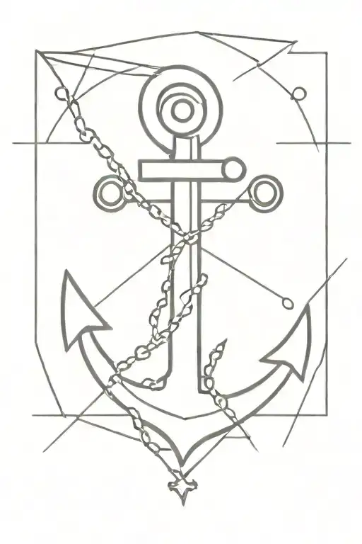 Anchor with Cross + 3 Nails tattoo design idea