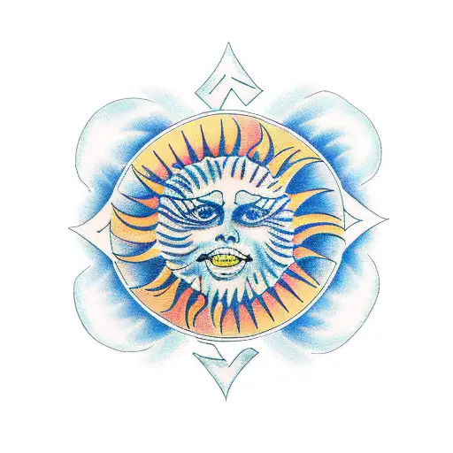 the sun in the Uruguay flag tattoo design idea