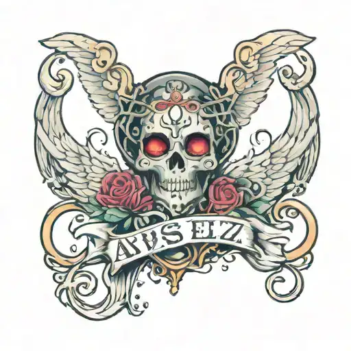 a tattoo that says Abyss Angelz tattoo design idea