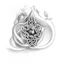 Celtic. gray seal. seagull carrying a rose. "Sláinte angus saoirse" tattoo design idea