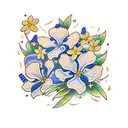bluebonnets and longhorn tattoo design idea
