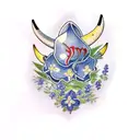 bluebonnets and longhorn tattoo design idea