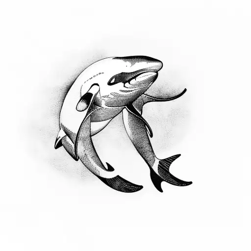 orca sunset tattoo design idea