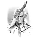 Legolas from Lord of the rings shooting at a giant tattoo design idea