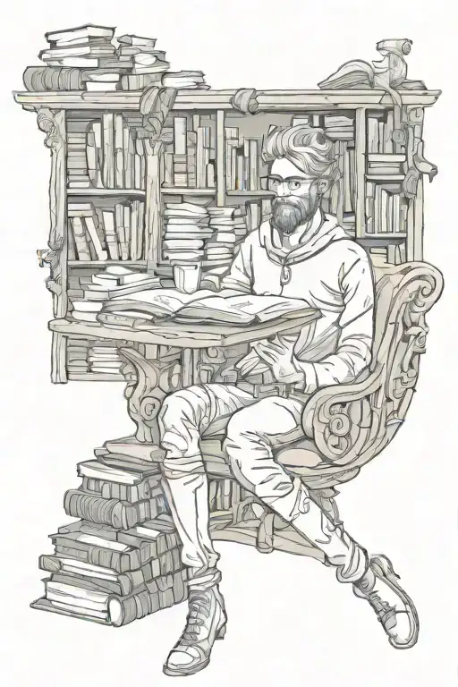 fantasy book lover tattoo design idea