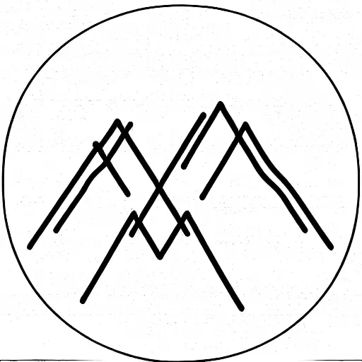cardiogram line with mountain and wave tattoo design idea