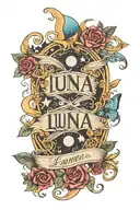 Luna name tattoo design idea