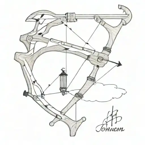 name Johnson with a crossbow arrows tattoo design idea