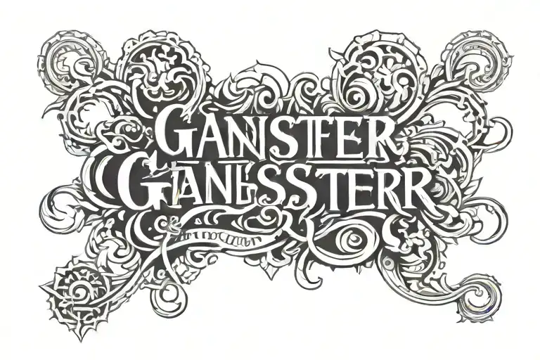 Gangster font that writes Hazen around whom illegal works tattoo design idea