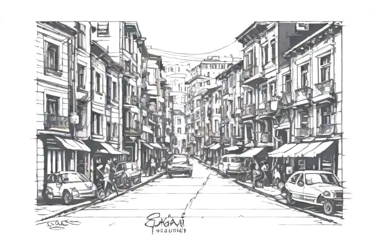 gangster STREET IN istanbul tattoo design idea