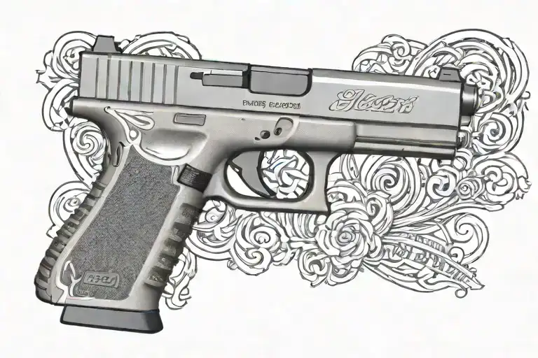It says HAZEN on Glock 21 gen 3 tattoo design idea