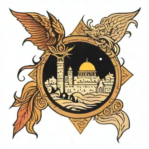jerusalem one liner simple tattoo tattoo design idea