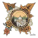 jerusalem one liner simple tattoo tattoo design idea