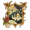 jerusalem one liner simple tattoo tattoo design idea