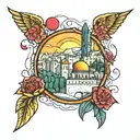 jerusalem one liner simple tattoo tattoo design idea