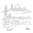 jerusalem with eye  one liner simple tattoo  tattoo design idea