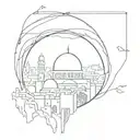 jerusalem with eye  one liner simple tattoo  tattoo design idea