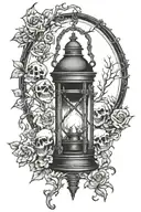 bloodborne lantern with skulls tattoo design idea