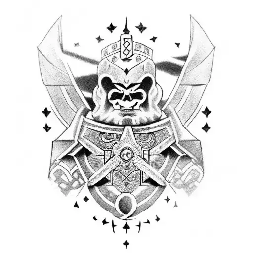 A combination of Cruz dos Zodiaco and Guerreiro de Sparta tattoo design idea