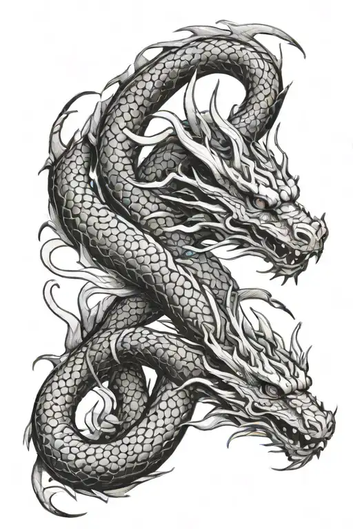 dragon coiled tattoo design idea