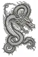 dragon coiled tattoo design idea
