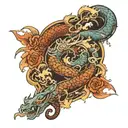 A trap metal inspired sleeve featuring Japanese demons and dragons tattoo design idea