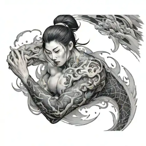 megumi fushiguro 4k dynamic scene inside tattoo design idea