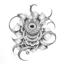 Fiddlehead minimalist tattoo design idea