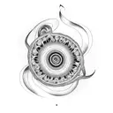 Fiddlehead minimalist tattoo design idea