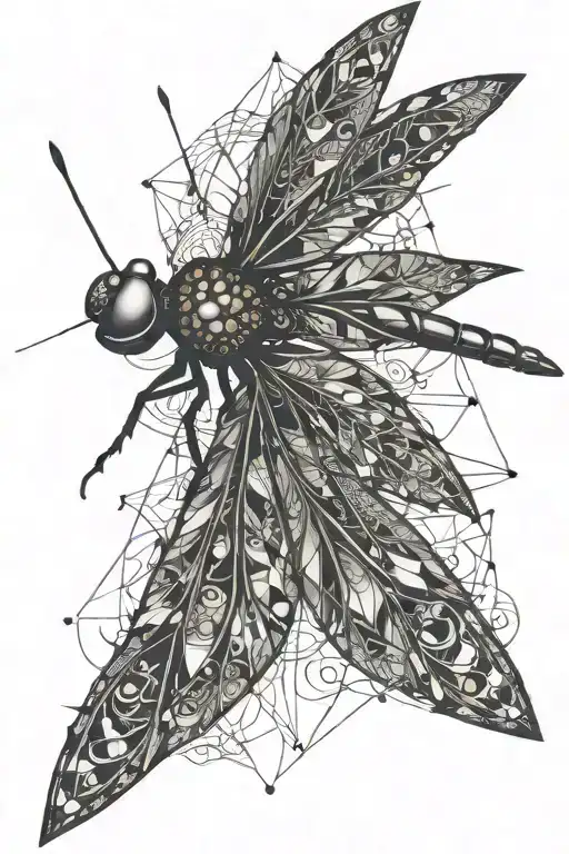 mandala dragonfly tattoo design idea