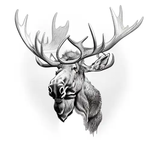 knight chess piece with a moose for a head tattoo design idea