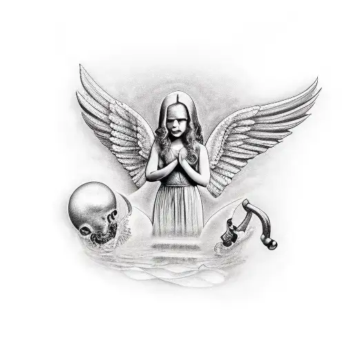 3 angels tattoo design idea
