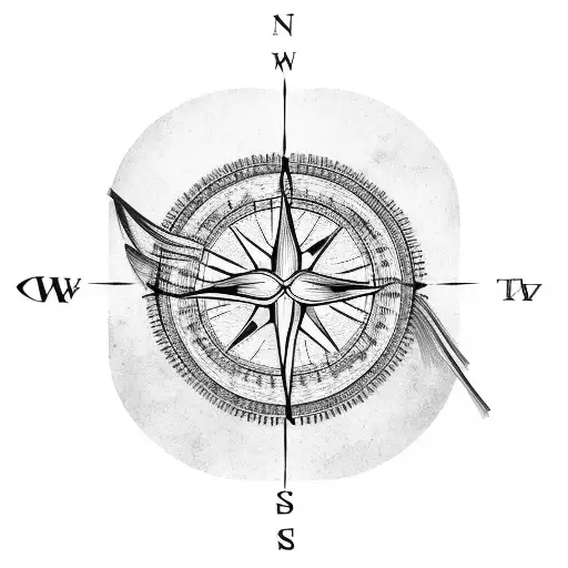 Tree inside compass with guitar strings  tattoo design idea