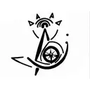 Tree, guitar strings, compass tattoo design idea