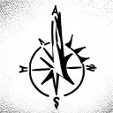 Tree, guitar strings, compass tattoo design idea