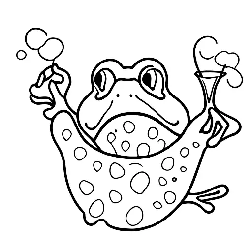 frog in cocktail glass tattoo design idea