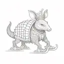 armadillo wearing a tiara on ice skates  tattoo design idea
