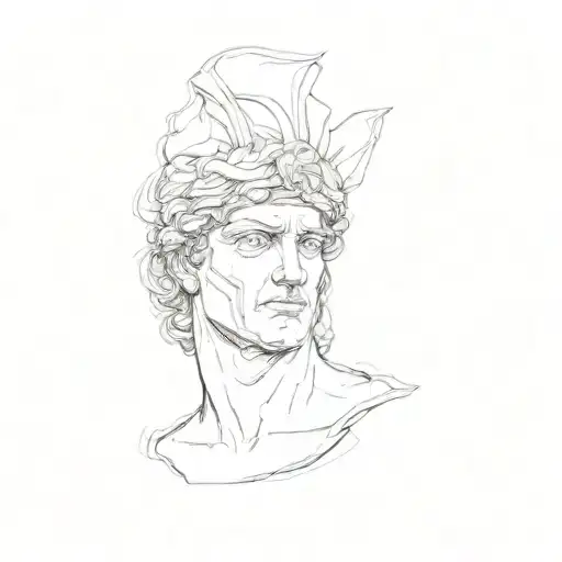 statue of david head blindfolded flash design tattoo design idea