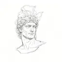 statue of david head blindfolded flash design tattoo design idea