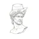 statue of david head blindfolded flash design tattoo design idea