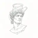statue of david head blindfolded flash design tattoo design idea