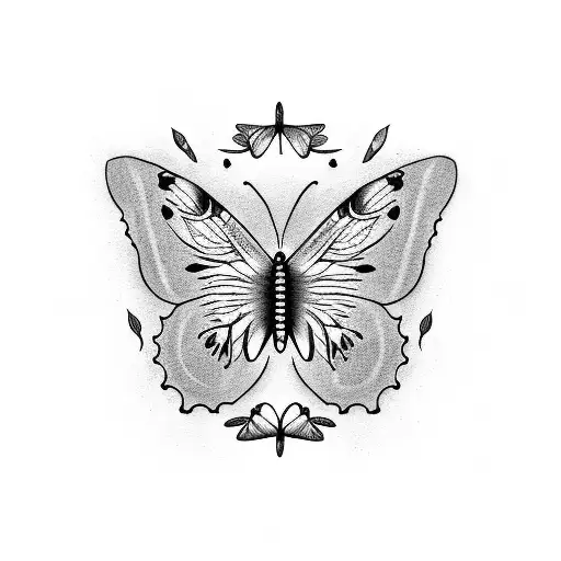 butterflies expressing love wandering around lily of valley flower  tattoo design idea