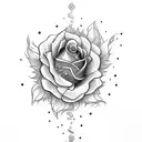 tsunami with roses tattoo design idea