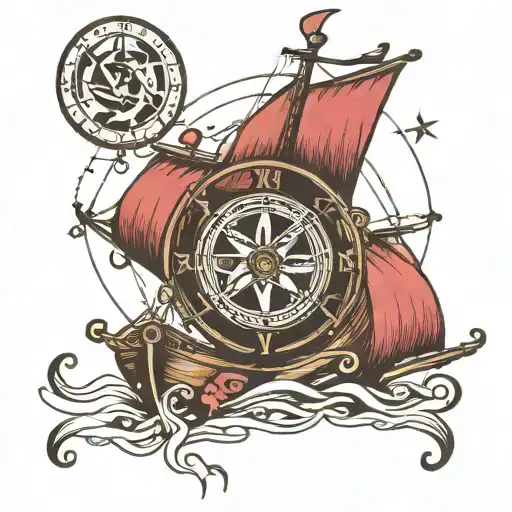 Boat Sail, zodiac sagittarius capricorn symbol tattoo design idea