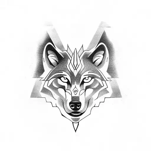 wolf, paw, nordic runes,  tattoo design idea
