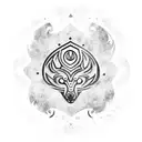 wolf paw, Nordic runes tattoo design idea